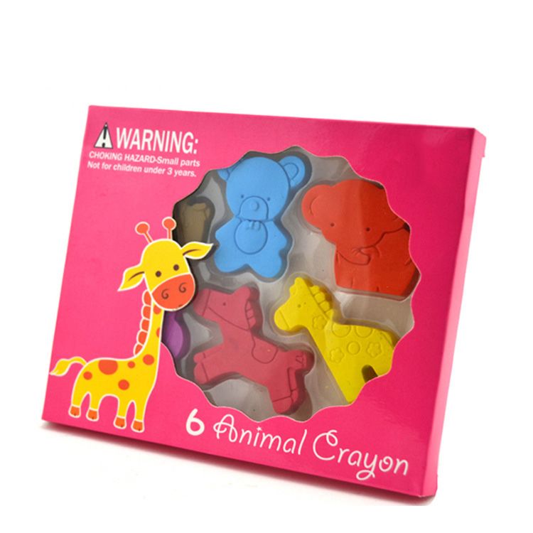 Non-Toxic 5 Colors 3D Creative Funny Shaped Erasable Animal Shape Crayon Plastic Crayons for Children