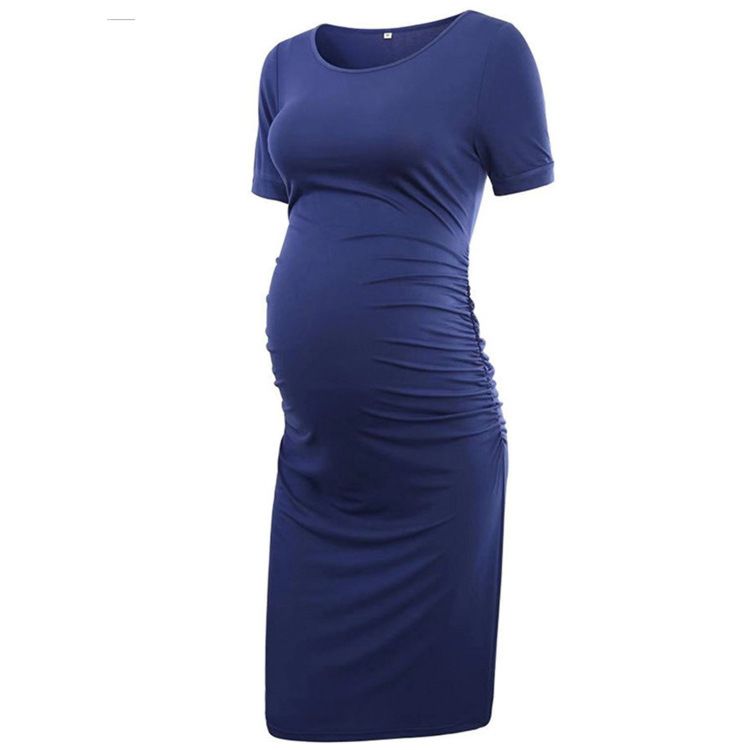 O Neck Knee Length Apparel Maternity Pregnant Nursing Dress