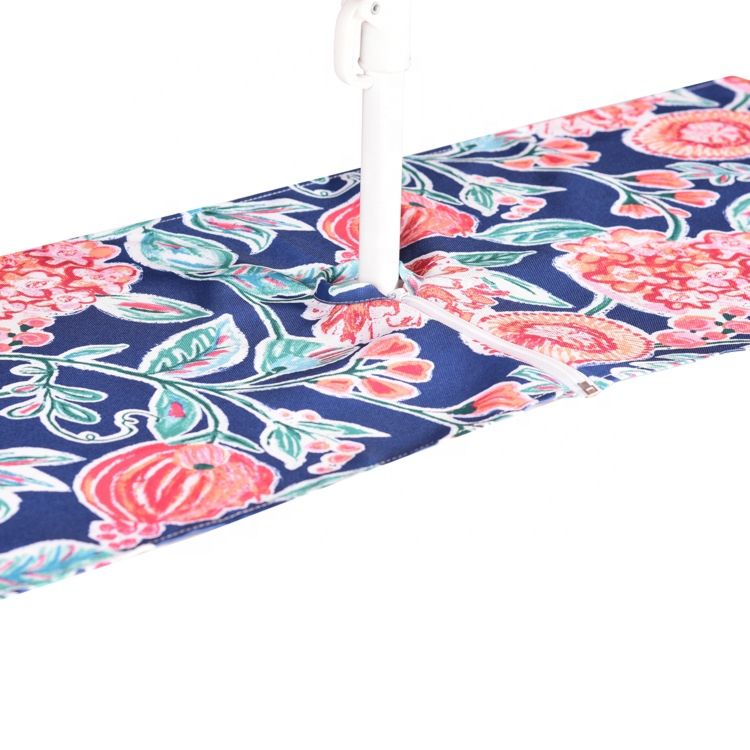 Oilproof Printed Blue Flower Outdoor Table Runner Printing Waterproof Zipper Table Runner