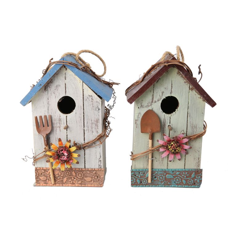 Outdoor Decoration Diy Bird House Wooden Decorative Birdhouse Hanging Nest Paint and Decorate Arts Crafts
