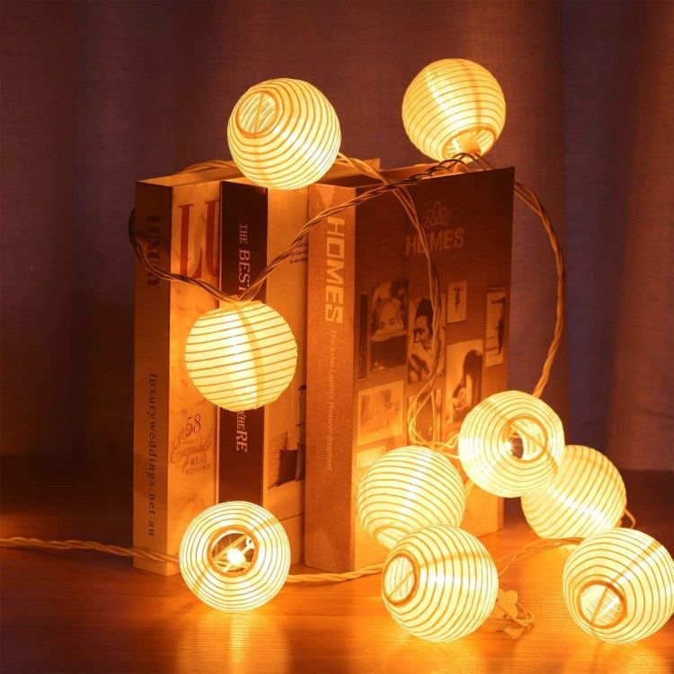 Outlet Mini Chinese Nylon Lantern String Globe Lantern Christmas Tree Decoration String Light Led Lantern Light