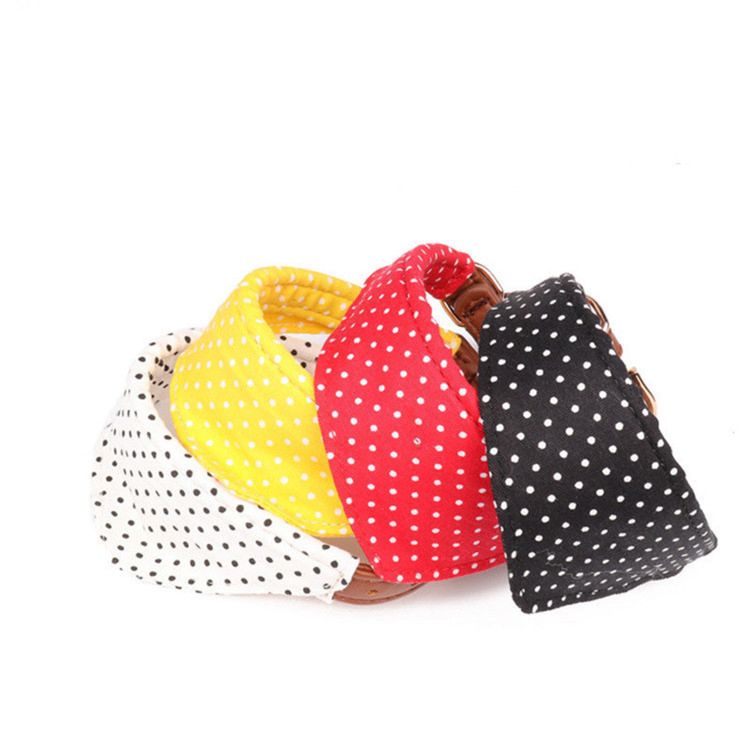 Personalized Dog Bandana Collar Polka Dot Print Bandanas for Dogs