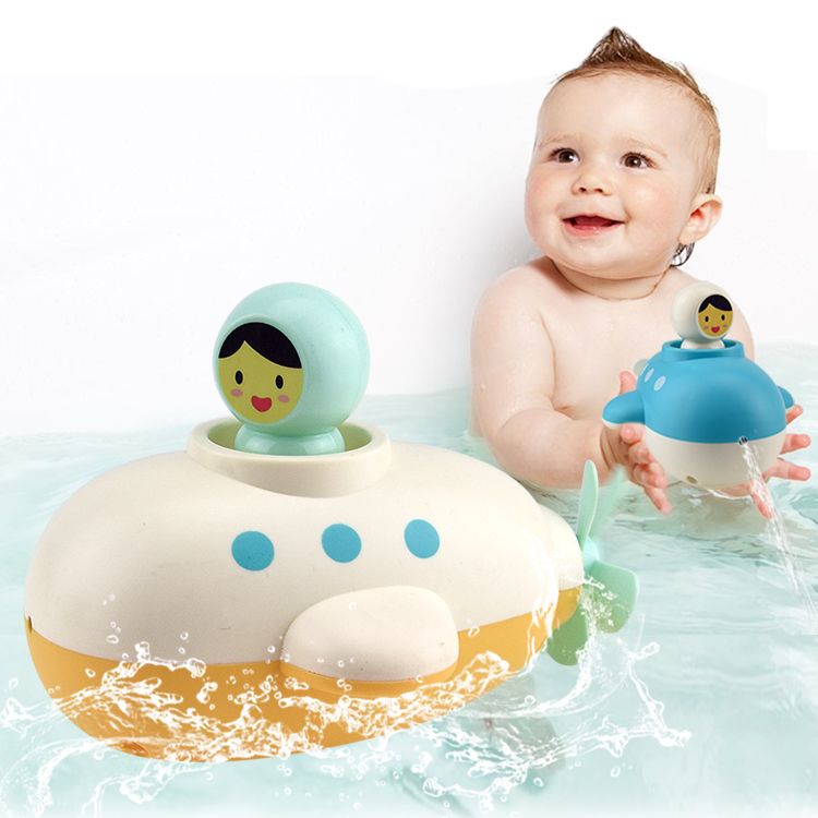 Plastic Wind-Up Submarine Baby Bathroom Play Water Bathtub Floating Swimming Wind up Submarine Bath Toys for Children