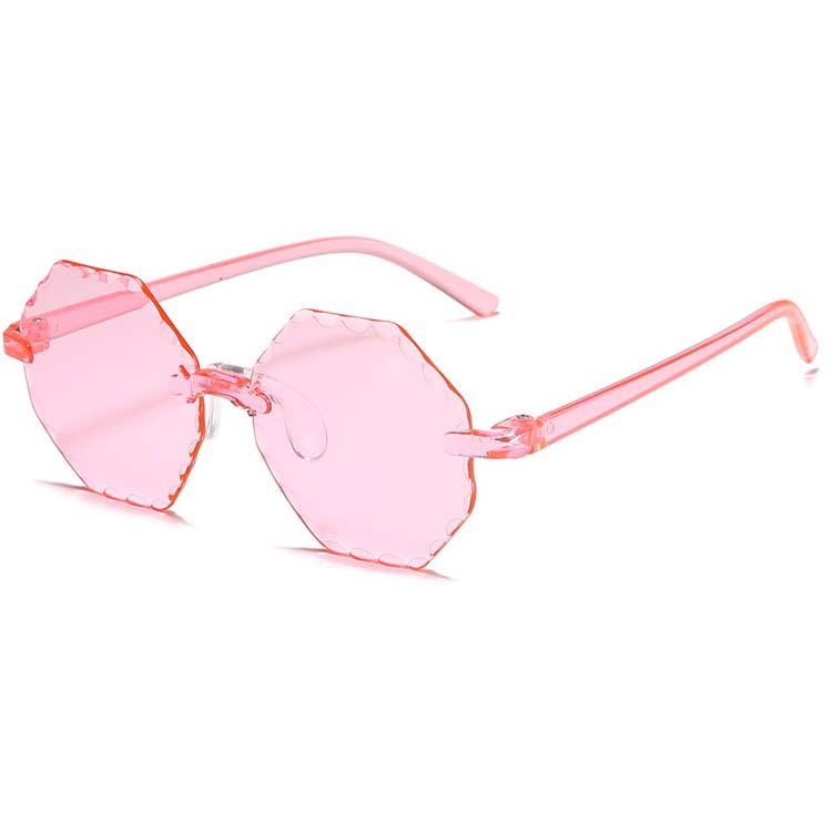 Rimless One Piece Jelly Candy Color Children's Glasses Kids Gradient Pink Irregular Sunglasses