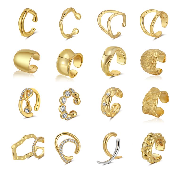 1PCS 18K gold plated ear clip women