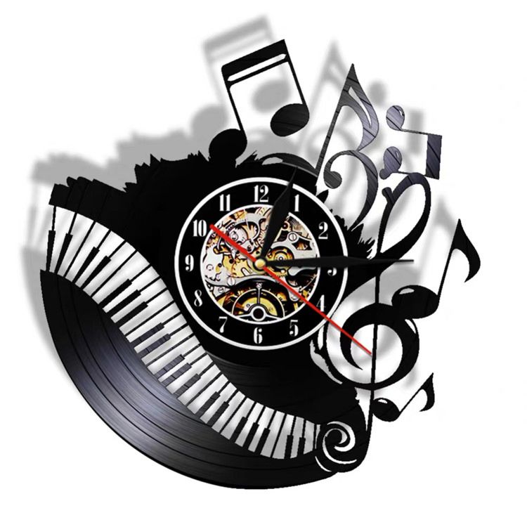 Rock Music Unique Living Room Wall Decor Vintage Vinyl Record Clock