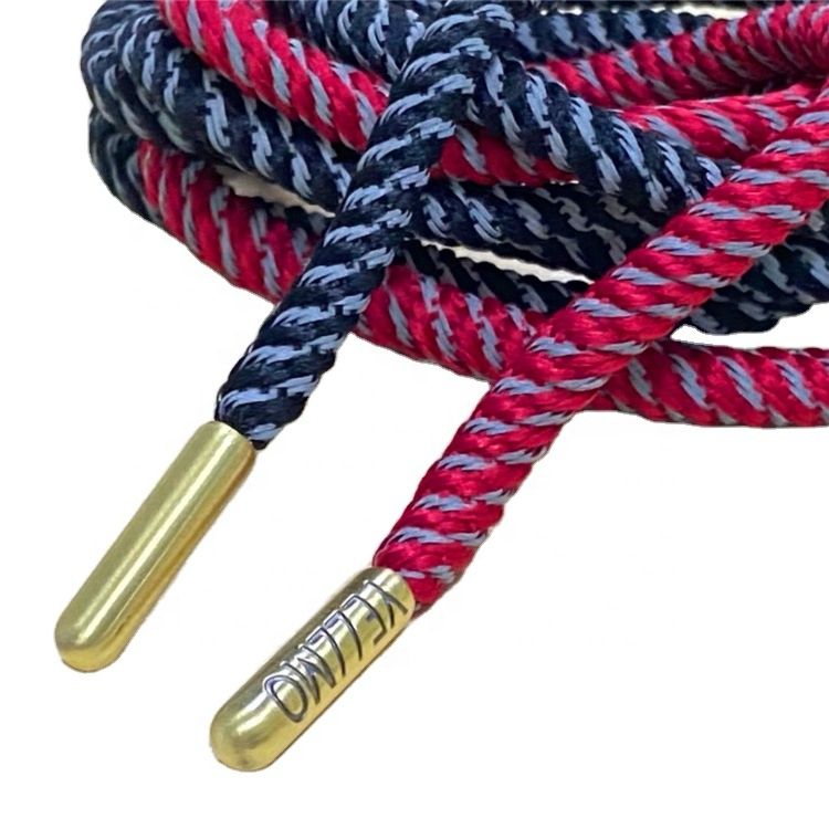 round Multiple Colors Shoe Lace with Aglets Reflective Laces for Hoodie Yeezy 350 Sneaker