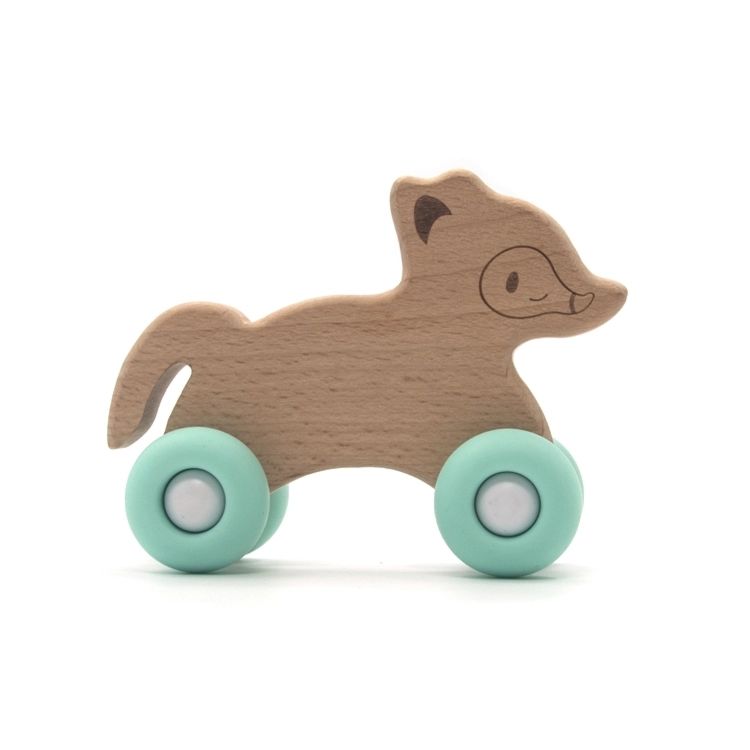Silicone Wooden Wheel Toys