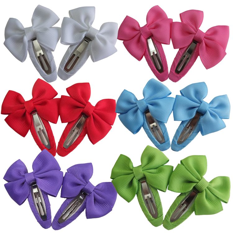 Snap Hair Clips with Bow Barrettes Bb Clips Hairbows Hairgrips Headwear Accessories for Baby Girls