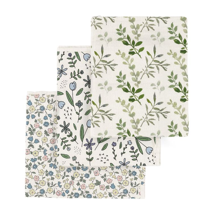 Snoozzz White Soft Baby Cotton Muslin Blanket Newborn Baby Floral Swaddles
