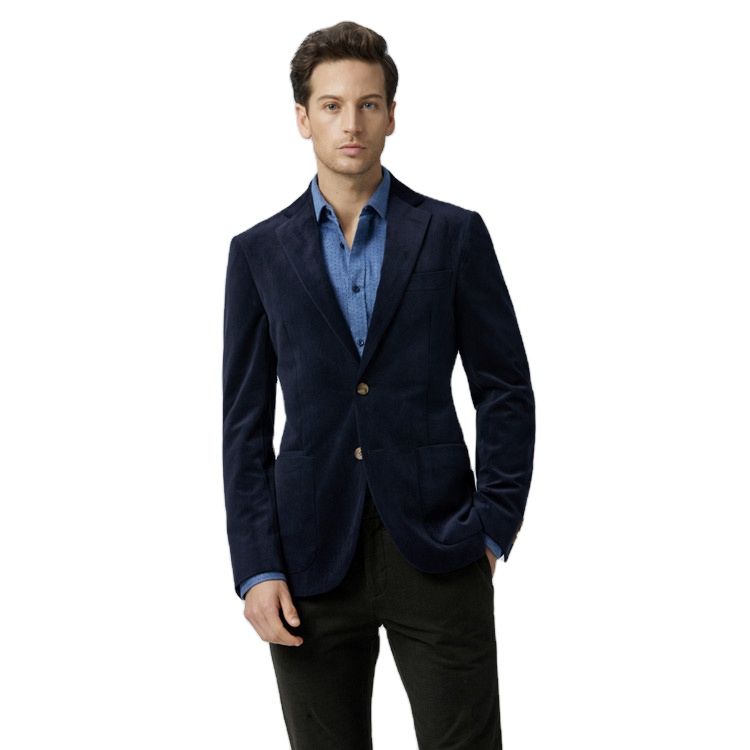 Stylish Casual Unique Polyester Corduroy Suit Coat Jacket Blazers for Men