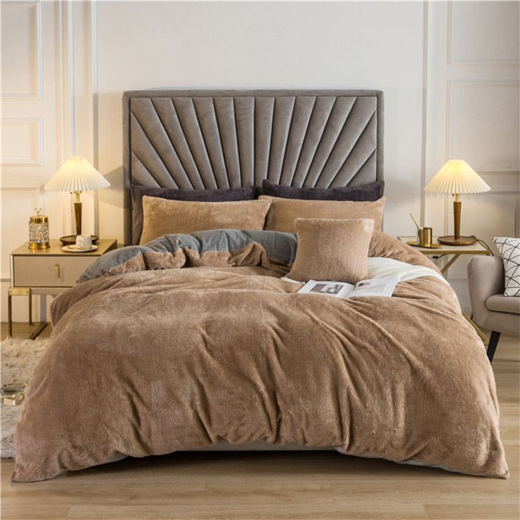 Super Solid Color Velvet Duvet Cover Daybed Comforter Set
