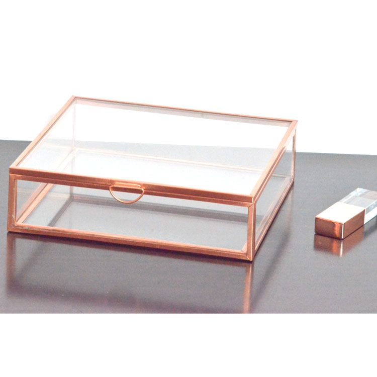 Supply Assorted Colors Glass Jewelry Box Rose Gold