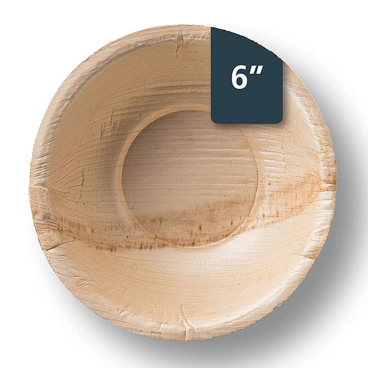 Thick Serving Bamboo Fiber Areca Eco-Friendly Compostable Biodegradable Disposable Natural Areca Palm Leaf Plate Bowl