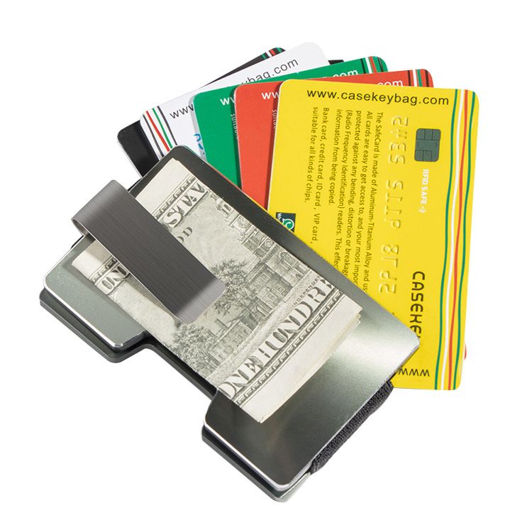 Titanium Business Card Holder & Money Clip Rfid Blocking Minimalist Metal Card Wallet