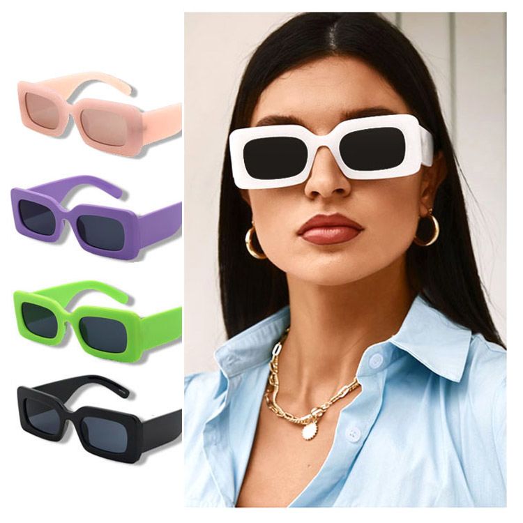 Viff Hp21045 Uv400 Protection Lady Sun Glasses, Bold Frame Luxury Vintage Rectangle Women Sunglasses