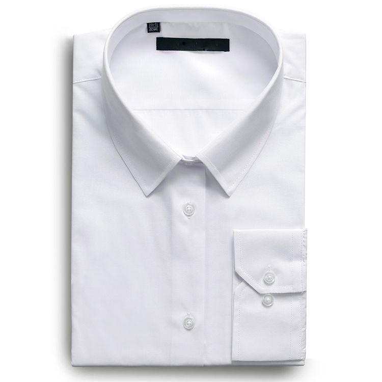 White Men's Shirts 100%Cotton Long Sleeve Formal Mens Casual Dress Shirt