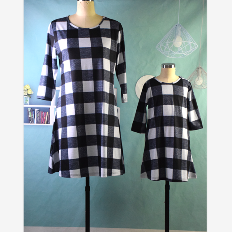 Mommy And Me Dress Plaid Summer Family Mother Daughter Dresses
