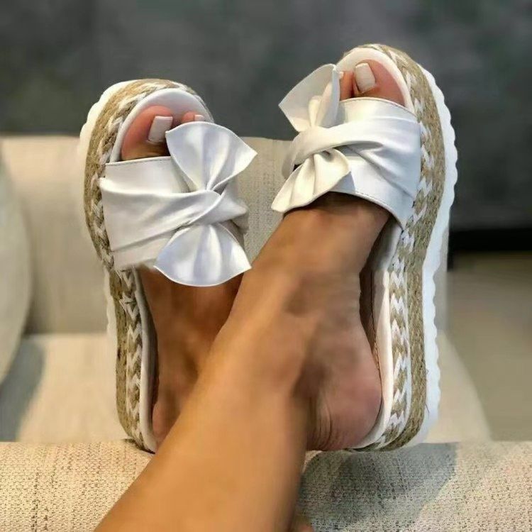 Women Sandals Platform Shoes Women Ladies Bow Slipper Indoor Outdoor Flip-Flops Beach Shoes Female Slippers