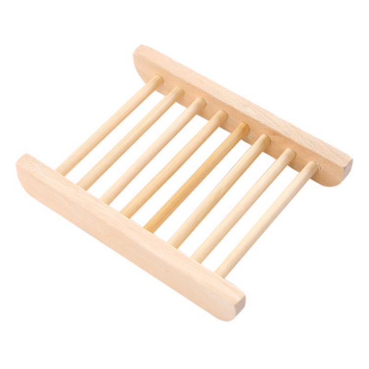 Wooden Soap Holder Storage Soap Rack Bathroom Dishcloth Box Bamboo Wood Soap Dish Jv303