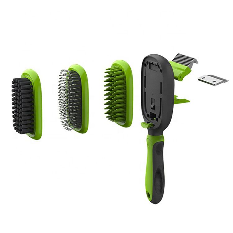 Zmaker 5 in 1 Pet Grooming Kit Detachable Double Sided Dog & Cat Brush Set for Pet Hair Removes