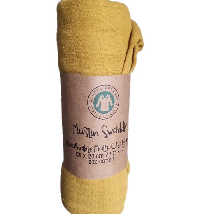 Zogift Color Bamboo Cotton Solid Plain Newborn Baby Muslin Swaddle Blanket for Spring