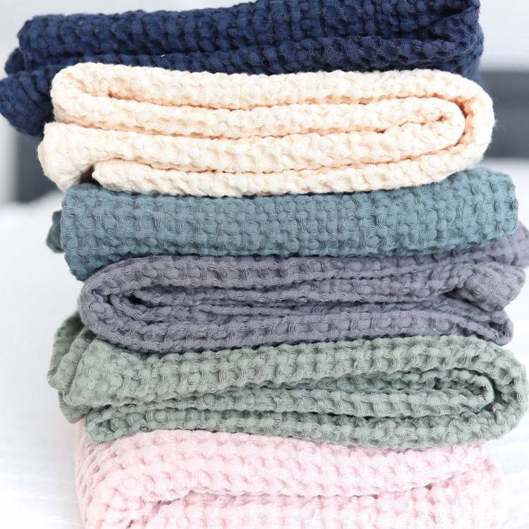 14 Colors Available 50Pcs Moq Super Soft Swaddle Waffle Blanket for Baby