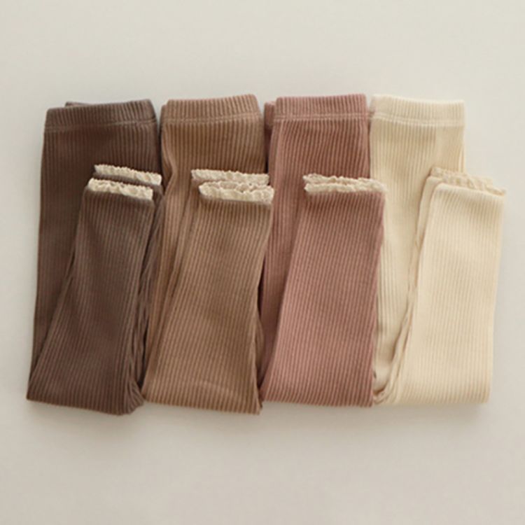4Pc/Lot Solid Striped Newborn Baby Pants Cotton Infant Legging Baby Gril Trousers Ribbed Leggings Baby Clothes Infant Leggings