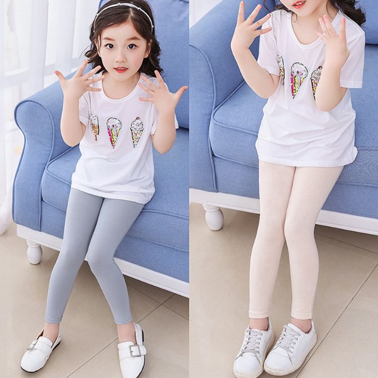 Baby Kids Children Printing Pure Color Classic Leggings Pants Girls Leggings 3-8 Year Baby Girl Leggings