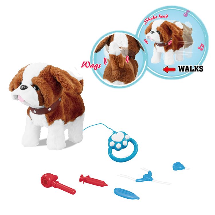 Intelligent Electric Plush Pets Pull String Toy Simulation Dog Walk with Music