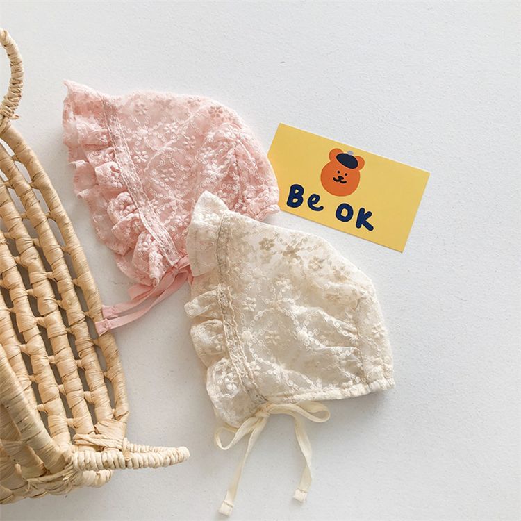 Spring and Female Baby Princess Lace Hat Baby Cotton Hat Sunshade