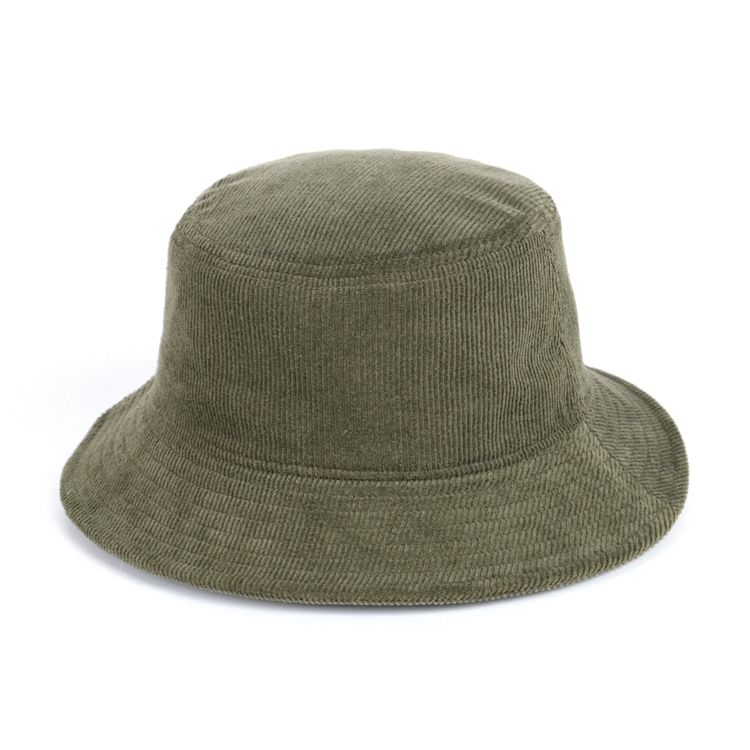Unisex Embroidered Woven Corduroy Cotton Bucket Hat