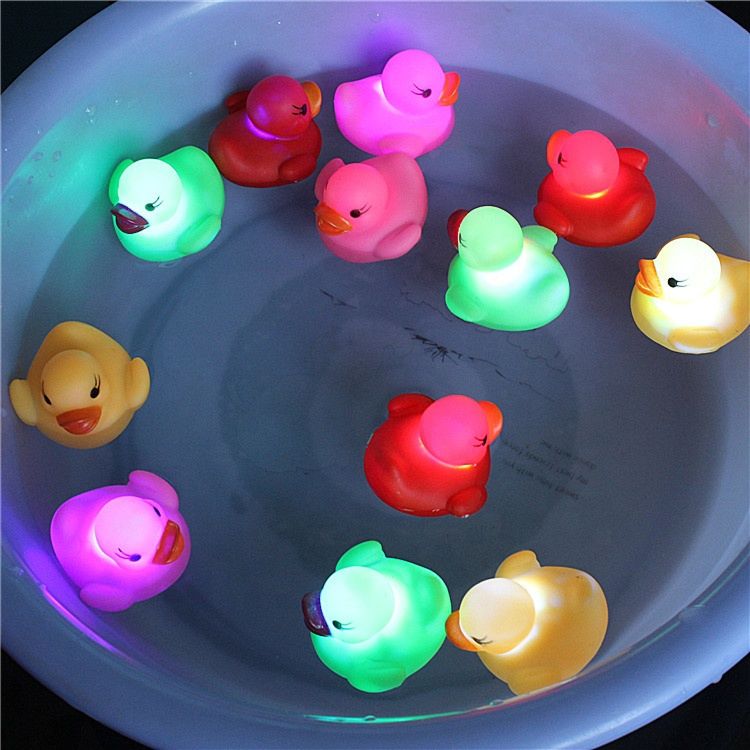 Water Bath Toys Swim Pool Floating Glowing Led Duck Baby Bath Toys for Toddler Baby Kids Birthday Gifts