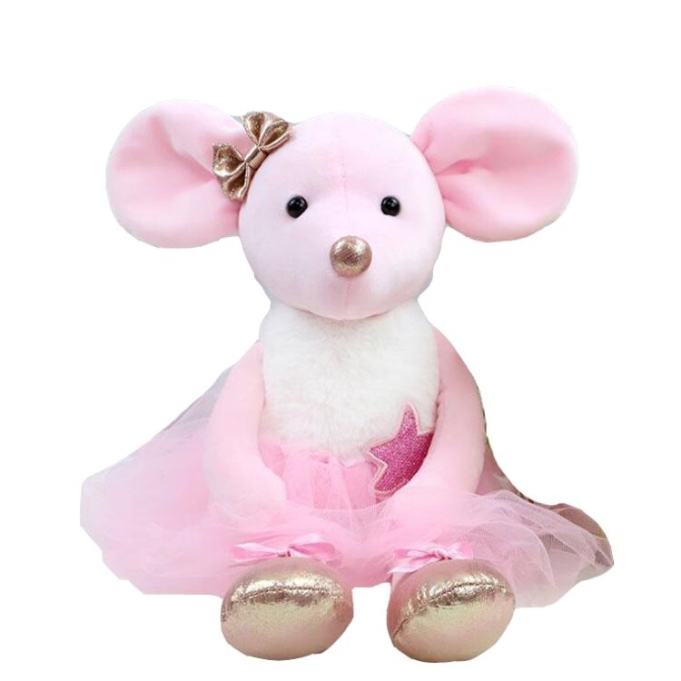 Year of the Rat Mascot Ballet Mouse Toys Stuffed Animals Rat with Dress Annual Gift Plush Toy