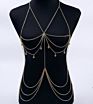 Design Gold Lacework Shape Back Body Chain Necklace