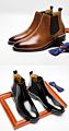 Hight Tip Brown Black No Lace Leather Increase Casual Boots Leather Genuine Leather Elevator Shoes for Men