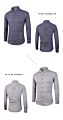 Spring Autumn %100 Cotton Men's Long Sleeve Dot Printed Button Casual Shirts for Men