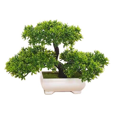 Yiwan Wholesalebonsai Welcoming Pine Multi Shape Lifelike Live Table Small Bonsai Outdoor Home Decoration Plastic Bonsai