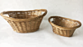 Golden and Silver Boat Shape Handwoven Willow Basket for Storage