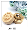 Round Wedding Wood Ring Jewelry Box