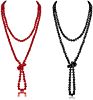 Bead Strand 60" Long Wrap Statement Faceted Crystal Necklace