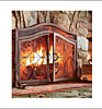 Hearth Small Crest Fireplace Screen with Doors, Decorative Scroll Design, Free Standing Spark Guard