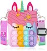 Push Pop Silicone Fidget Sensory Toy Unicorn Pop Shoulder Bag