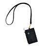 Student Id Name Card Holder Genuine Leather Id Badge Card Holder Wallet with Zipper and Lanyard