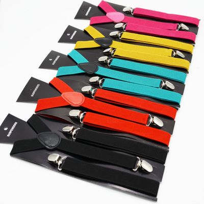 Adjustable Elasticated Adult Suspender Straps Y Shape Clip-On Men's Suspenders