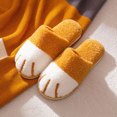 Arrivals Warm Cotton Slippers Cartoon Cat Indoor Soft-Soled Fluffy Slippers Unisex