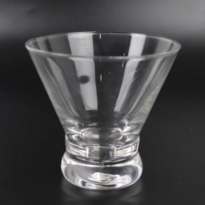 Clear Stemless 8 Ounces Cocktail Glasses Set Martini Glass Cup