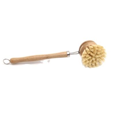 Eco-Friendly Bamboo Handle Cleaning Kitchen Pot Sisal Brush,Long Handle Kitchen Pot Bamboo Cleaning Brushes