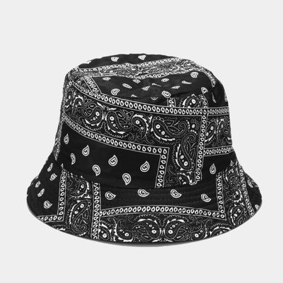 Pure Color Flower Pattern Sun-Proof Shady Bucket Cap