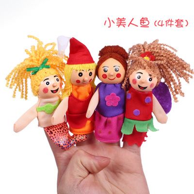 4Pcs/Set Storytelling Doll Fairy Tale Little Red Riding Hood Finger Puppets Kids Children Baby Educational Toys